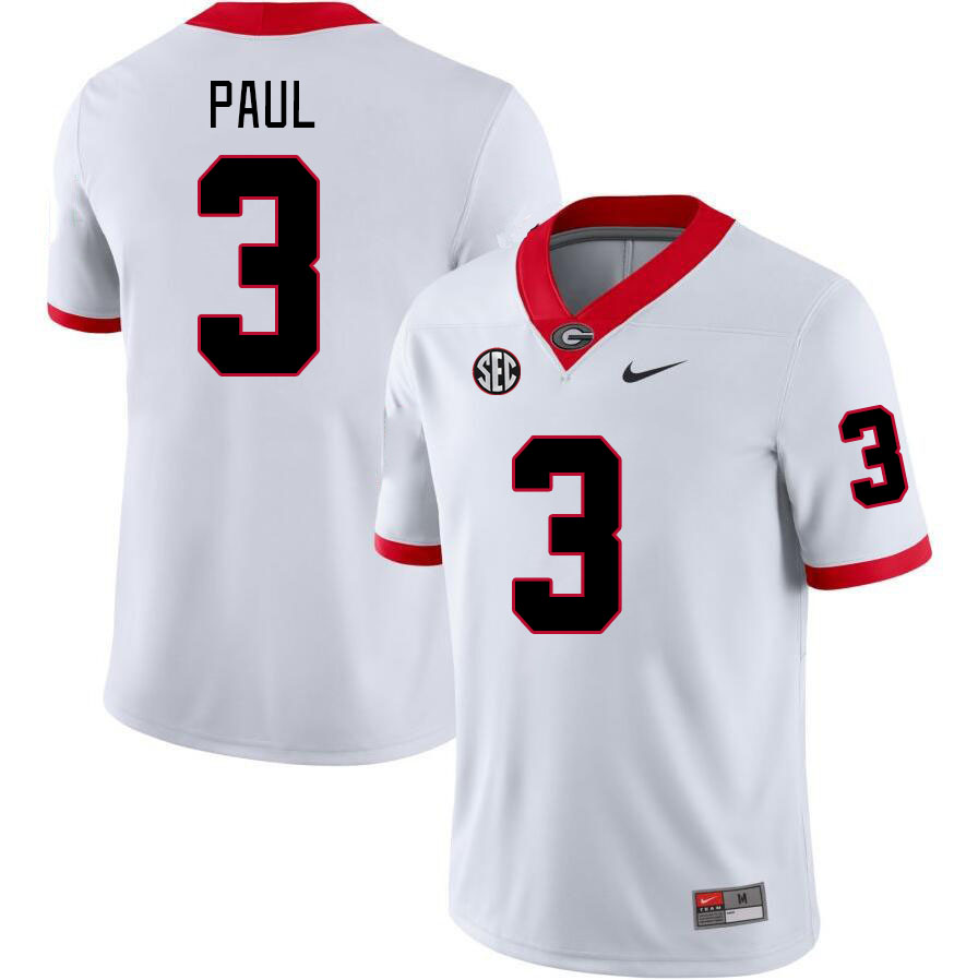 Georgia Bulldogs #3 Andrew Paul College Football Jerseys Stitched-White